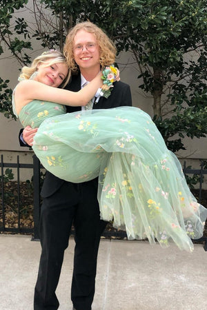 A Line Sweetheart Long Prom Dress with Embroidery – Prom Dress by KissProm | Available at KissProm