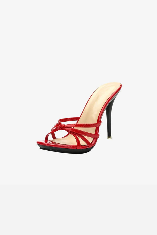 Hot Pink Pointed Toe Stiletto Sandals - KissProm