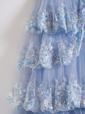 Princess A Line Off the Shoulder Corset Prom Dress with Lace Ruffles – Prom Dress by KissProm | Available at KissProm