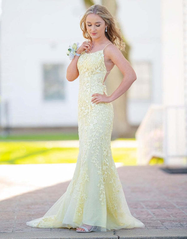 Lucille |Mermaid Spaghetti Straps Lace Prom Dress