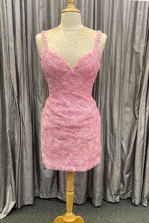 Pink Tulle Floral Appliques Sweetheart Lace-Up Quinceanera Dress – Prom Dress by KissProm | Available at KissProm