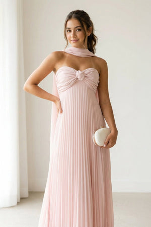 A Line Light Pink Sweetheart Chiffon Long Prom Dress – Prom Dresses by KissProm | Available at KissProm