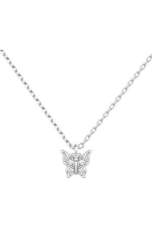 Butterfly Pendant Zircon Necklace - KissProm