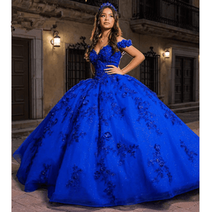 Royal Blue Off the Shoulder Puffy Quinceanera Dresses – Quinceanera Dresses by KissProm | Available at KissProm