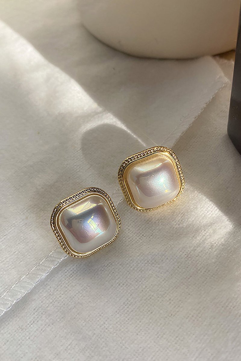 Vintage Square Pearl Earrings – Accessories by KissProm | Available at KissProm