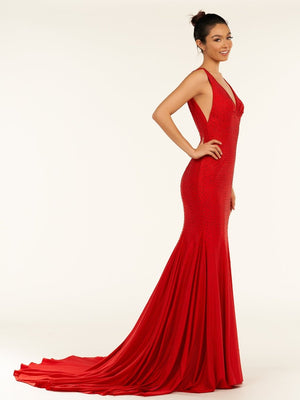 Mermaid Deep V-Neck Beaded Satin Long Prom Dress – Prom Dress by KissProm | Available at KissProm