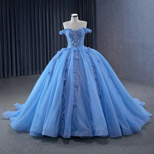 Quinceanera Dress Elegant Sequins Ball Gown Sweetheart Lace Up Appliques Evening Party Dresses - KissProm
