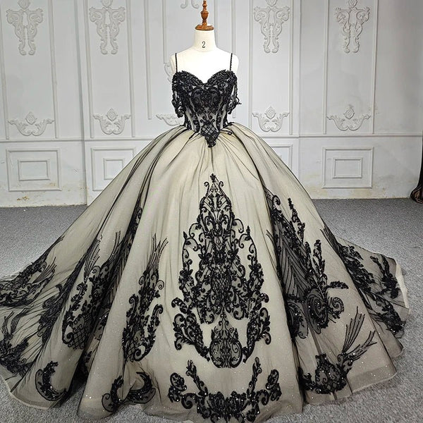Soraya |  Spaghetti Straps Embroidery Lace Quinceanera Dresses