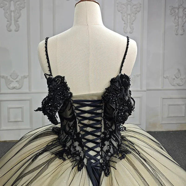 Soraya |  Spaghetti Straps Embroidery Lace Quinceanera Dresses