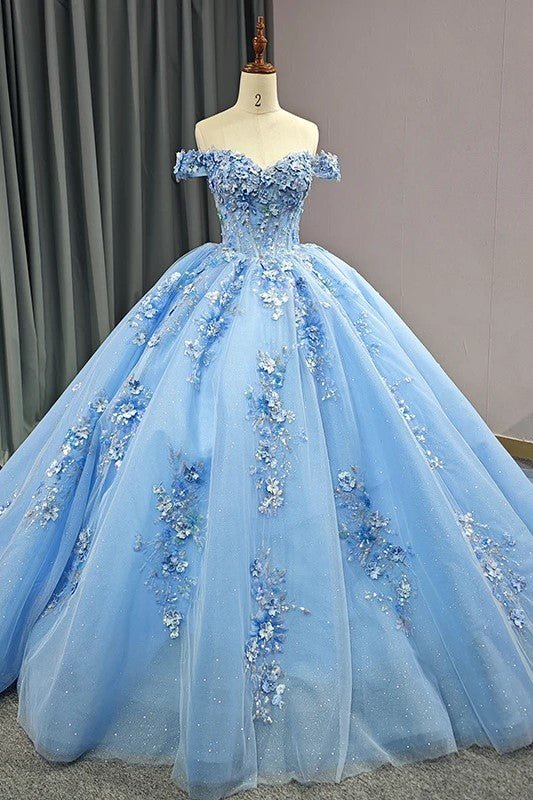 Quinceanera Dress Elegant Sweetheart Off-the-shoulder Appliques Ball Gown – Quinceanera Dress by KissProm | Available at KissProm