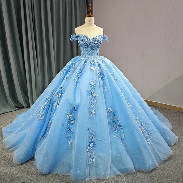 Quinceanera Dress Elegant Sweetheart Off-the-shoulder Appliques Ball Gown – Quinceanera Dress by KissProm | Available at KissProm