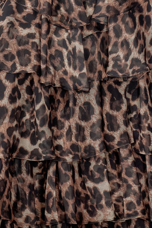 Leopard Sweetheart A Line Chiffon Ruffled Long Prom Dresses With Appliques – Prom Dress by KissProm | Available at KissProm