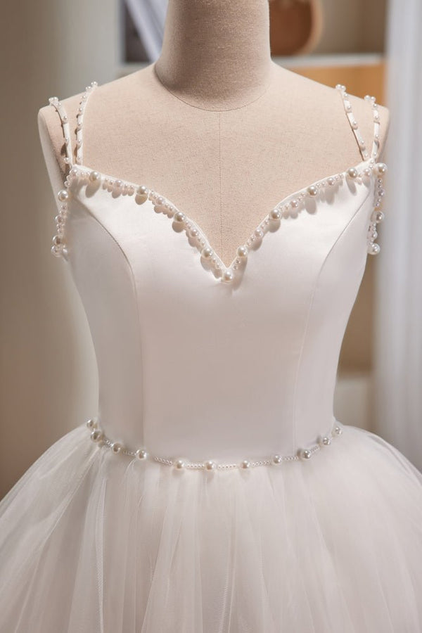 Phoebe |A-line Spaghetti Straps Tulle Short Homecoming Dresses