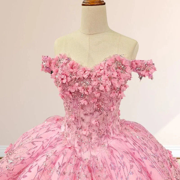 Iraiz |   Luxury A Line Appliques Off the Shoulder Sweet Quinceanera Dresses with Beading