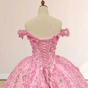 Iraiz |   Luxury A Line Appliques Off the Shoulder Sweet Quinceanera Dresses with Beading