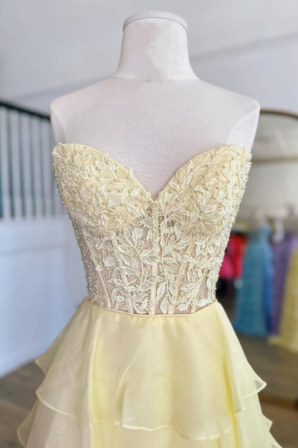 Royal Blue Chiffon Sweetheart Ruffle Tiered Long Prom Dress – Prom Dress by Kissprom | Available at KissProm