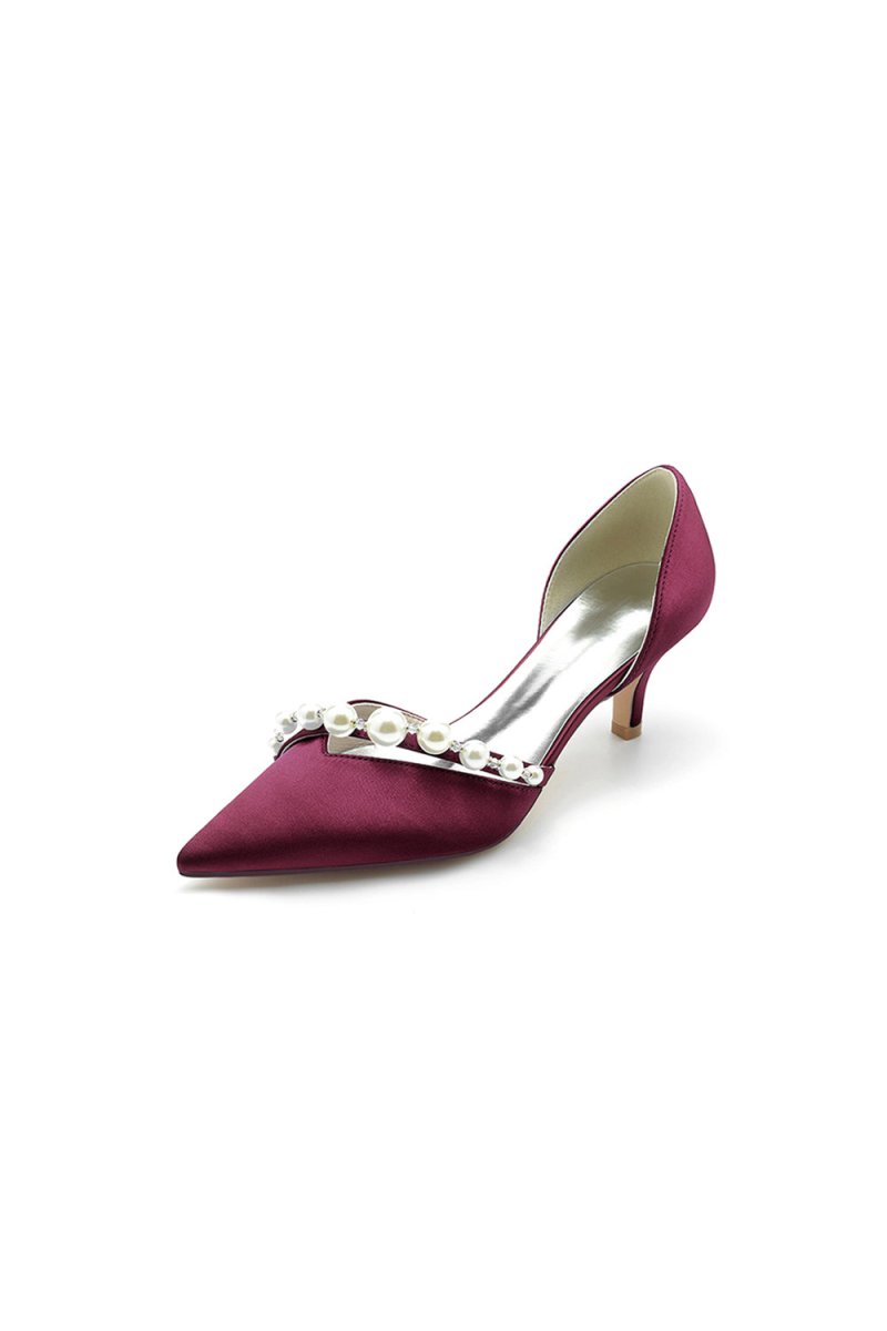Pearl Pointed Toe Stiletto Heels - KissProm