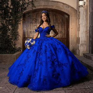 Royal Blue Off the Shoulder Puffy Quinceanera Dresses – Quinceanera Dresses by KissProm | Available at KissProm