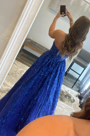 A-line Sequined Lace Long Prom Dress with Pockets – Prom Dress by KissProm | Available at KissProm