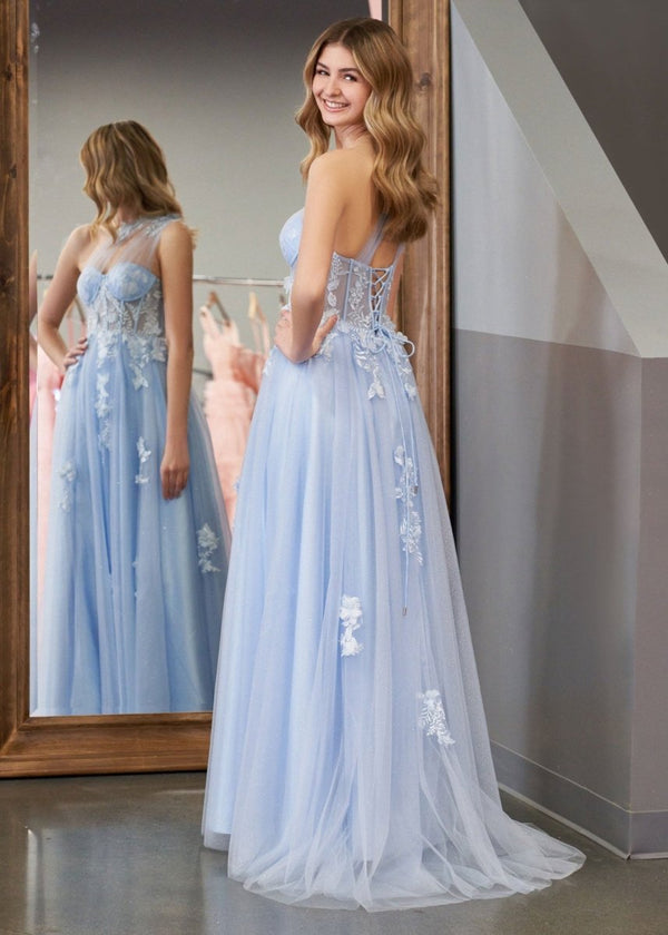 A Line One Shoulder Black Long Prom Dress with Appliques – Prom Dress by KissProm | Available at KissProm