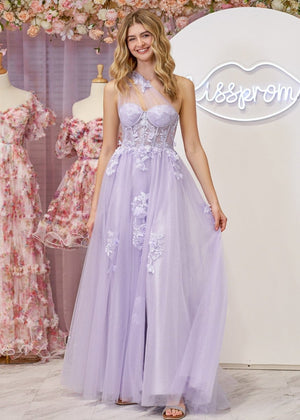A Line One Shoulder Black Long Prom Dress with Appliques – Prom Dress by KissProm | Available at KissProm