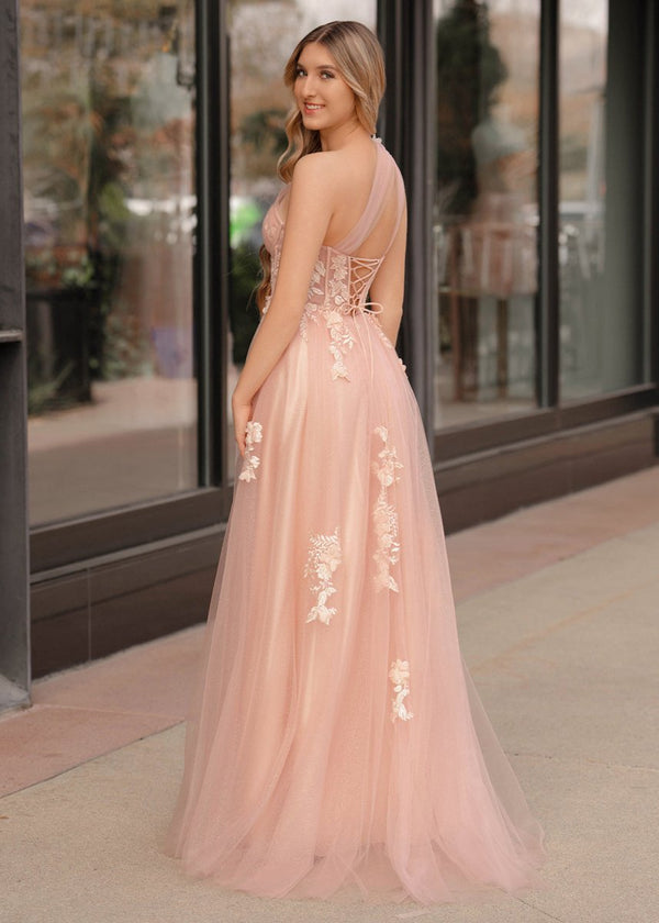 A Line One Shoulder Black Long Prom Dress with Appliques – Prom Dress by KissProm | Available at KissProm
