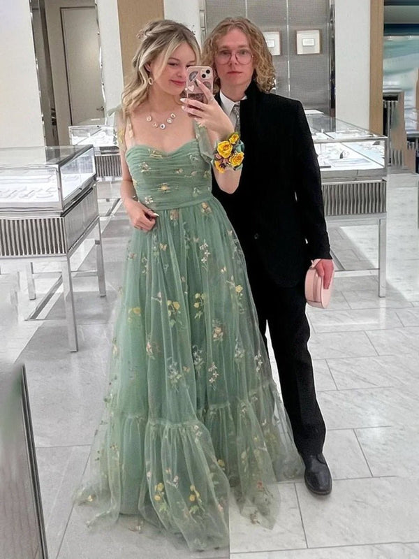 A Line Sweetheart Long Prom Dress with Embroidery – Prom Dress by KissProm | Available at KissProm