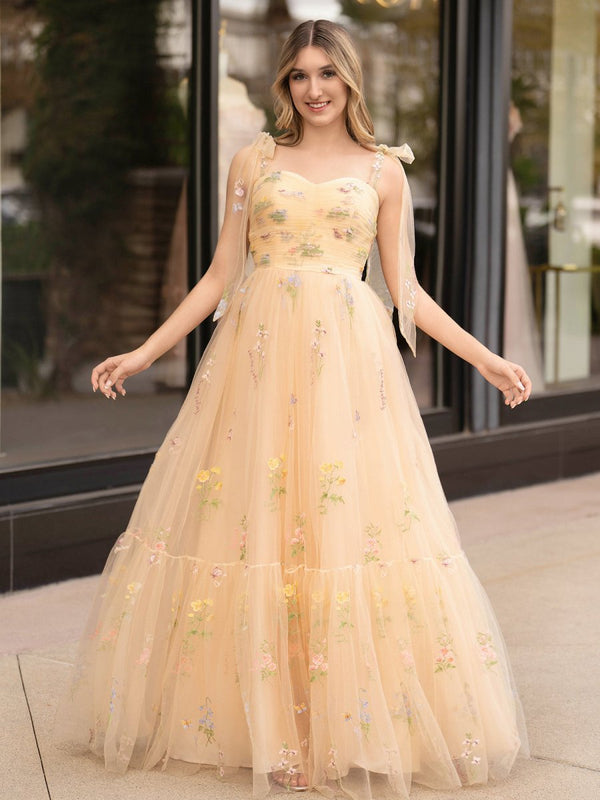 A Line Sweetheart Long Prom Dress with Embroidery – Prom Dress by KissProm | Available at KissProm