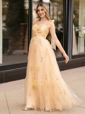 A Line Sweetheart Long Prom Dress with Embroidery – Prom Dress by KissProm | Available at KissProm