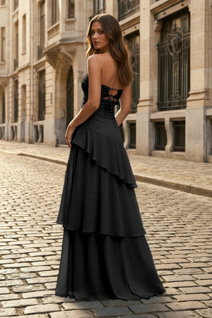 Blue - Sheath Sweetheart Chiffon Long Prom Dresses With Ruffles – Prom Dresses by KissProm | Available at KissProm