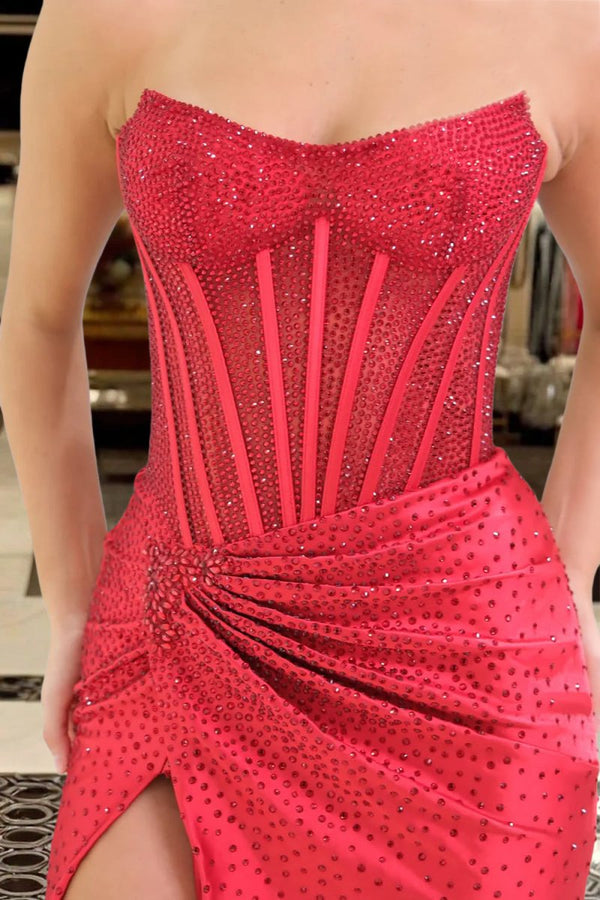 Mermaid Scoop Neck Navy Long Prom Dresses With Beading – Prom Dresses by KissProm | Available at KissProm