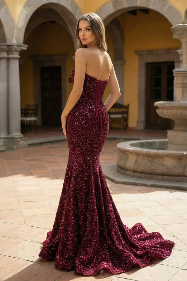 Mermaid Sweetheart Neck Sequins Prom Dress - KissProm