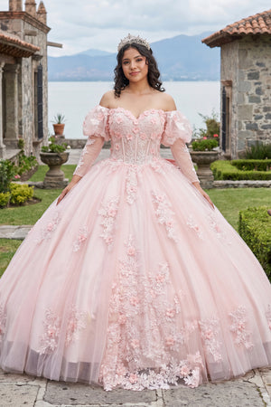 Ball - Gown Pink Tulle Sweetheart Sleeveless Quinceanera Dresses with Bow - KissProm