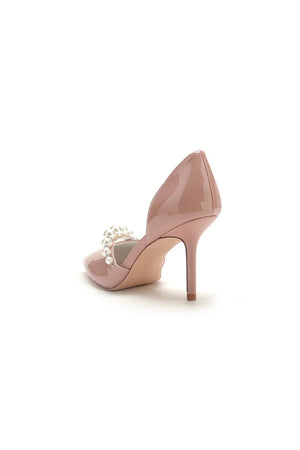 Black Elegant High Heels with Pearl Decoration - KissProm