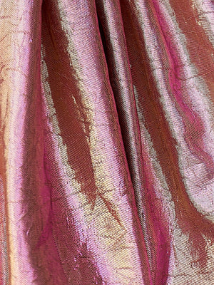 Briala | Pink - A Line Metallic Jacquard Scoop Neck Corset Short Homecoming Dresses