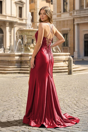 Royal Blue Appliques Spaghetti Straps Mermaid Long Formal Dress - KissProm