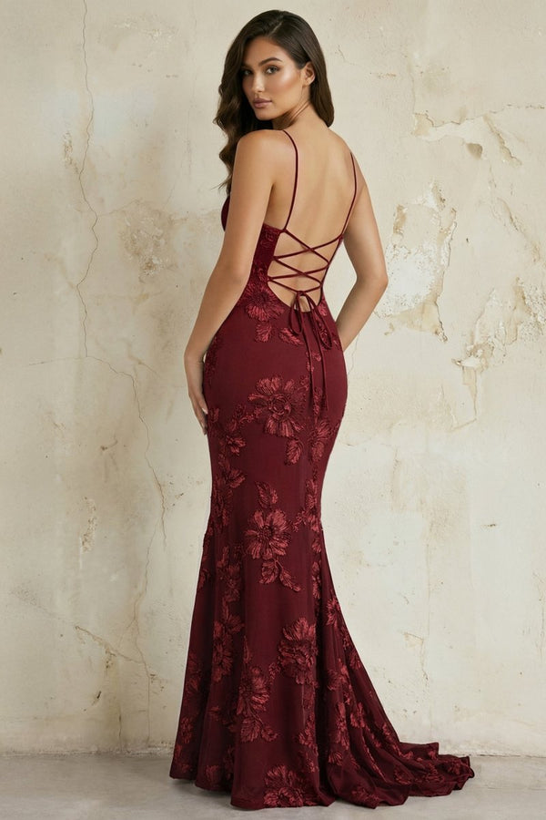 Sky Blue Spaghetti Straps Mermaid Tulle Long Prom Dresses With Appliques – Prom Dress by KissProm | Available at KissProm