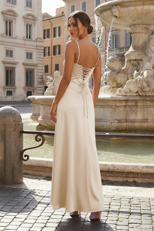 Lavender Straps A-line Long Formal Dress – Prom Dresses by KissProm | Available at KissProm