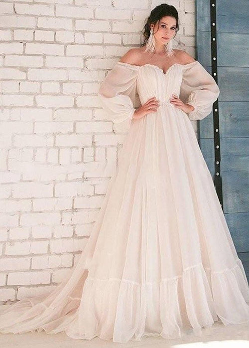 Pink Bohemian Unique  Sweetheart Long-Sleeve Wedding Dresses – Wedding Dresses by KissProm | Available at KissProm