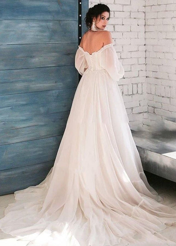 Pink Bohemian Unique  Sweetheart Long-Sleeve Wedding Dresses – Wedding Dresses by KissProm | Available at KissProm