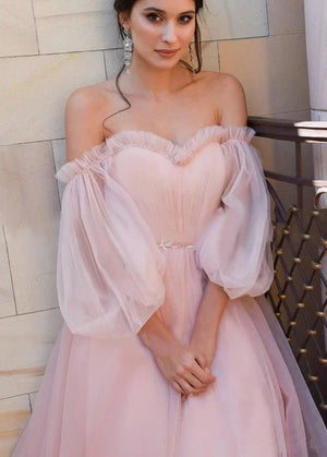 Pink Bohemian Unique  Sweetheart Long-Sleeve Wedding Dresses – Wedding Dresses by KissProm | Available at KissProm
