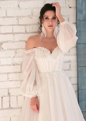 Pink Bohemian Unique  Sweetheart Long-Sleeve Wedding Dresses – Wedding Dresses by KissProm | Available at KissProm