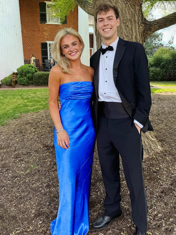 Ruched Strapless Pink Long Prom Dress – Prom Dresses by KissProm | Available at KissProm