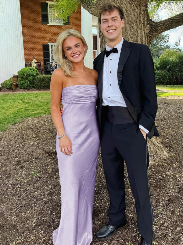 Ruched Strapless Pink Long Prom Dress – Prom Dresses by KissProm | Available at KissProm
