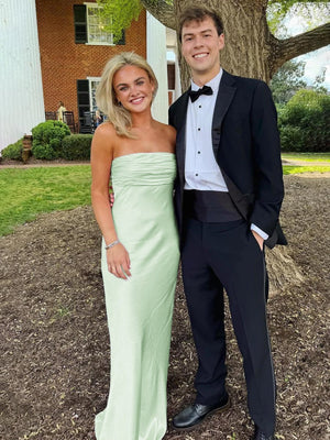 Ruched Strapless Pink Long Prom Dress – Prom Dresses by KissProm | Available at KissProm