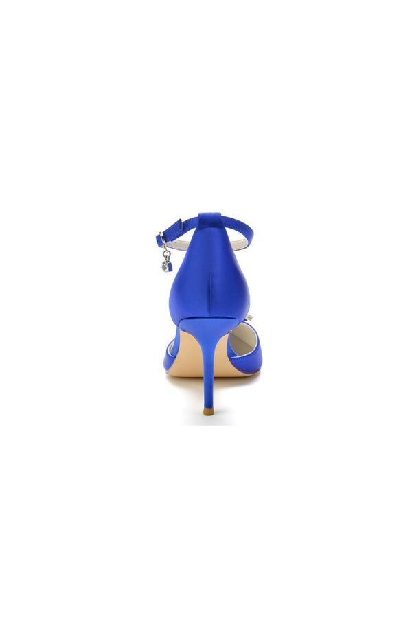 Cocktail Pointed Toe Crystal Buckle Strap Heels - KissProm