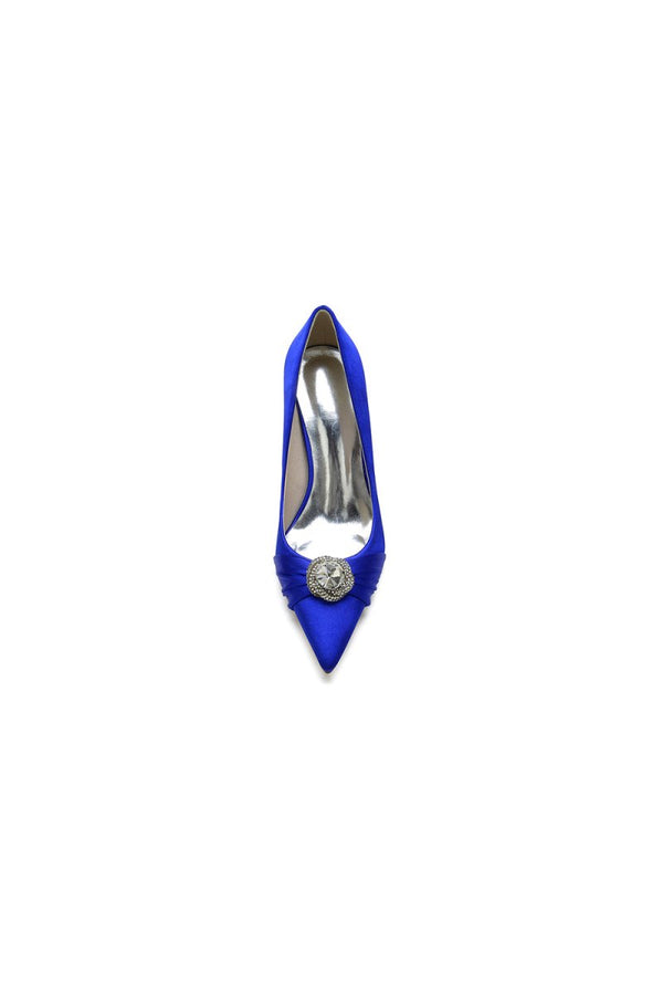 Cocktail Pointed Toe Crystal High Heels - KissProm