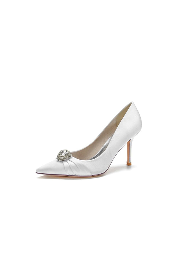 Cocktail Pointed Toe Crystal High Heels - KissProm