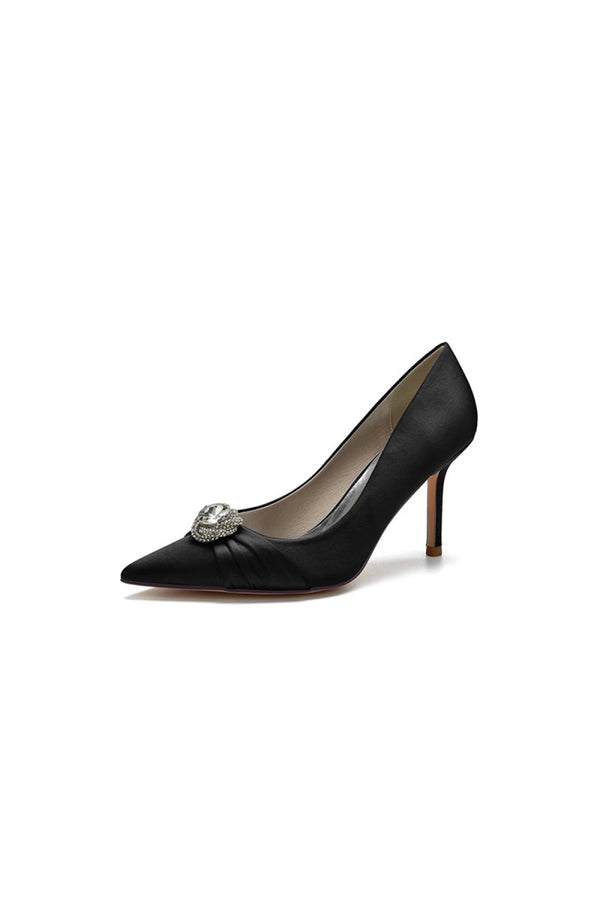 Cocktail Pointed Toe Crystal High Heels - KissProm