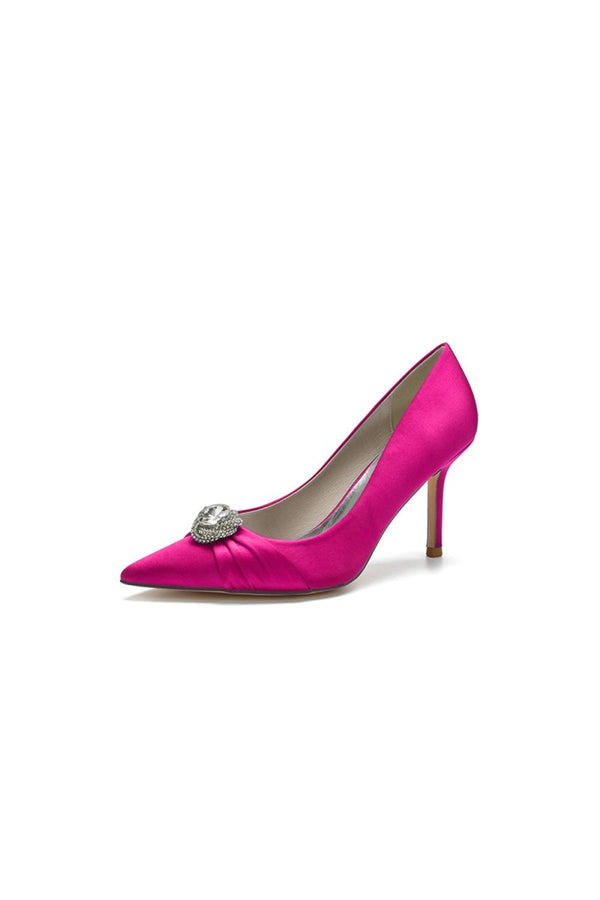 Cocktail Pointed Toe Crystal High Heels - KissProm